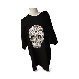 Black T-Shirt with Colorful Skull Design size xxl SOLD